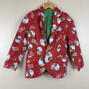 Suitmeister Boys’ M Christmas Blazer – Fun Holiday Party Jacket, Snowman Print